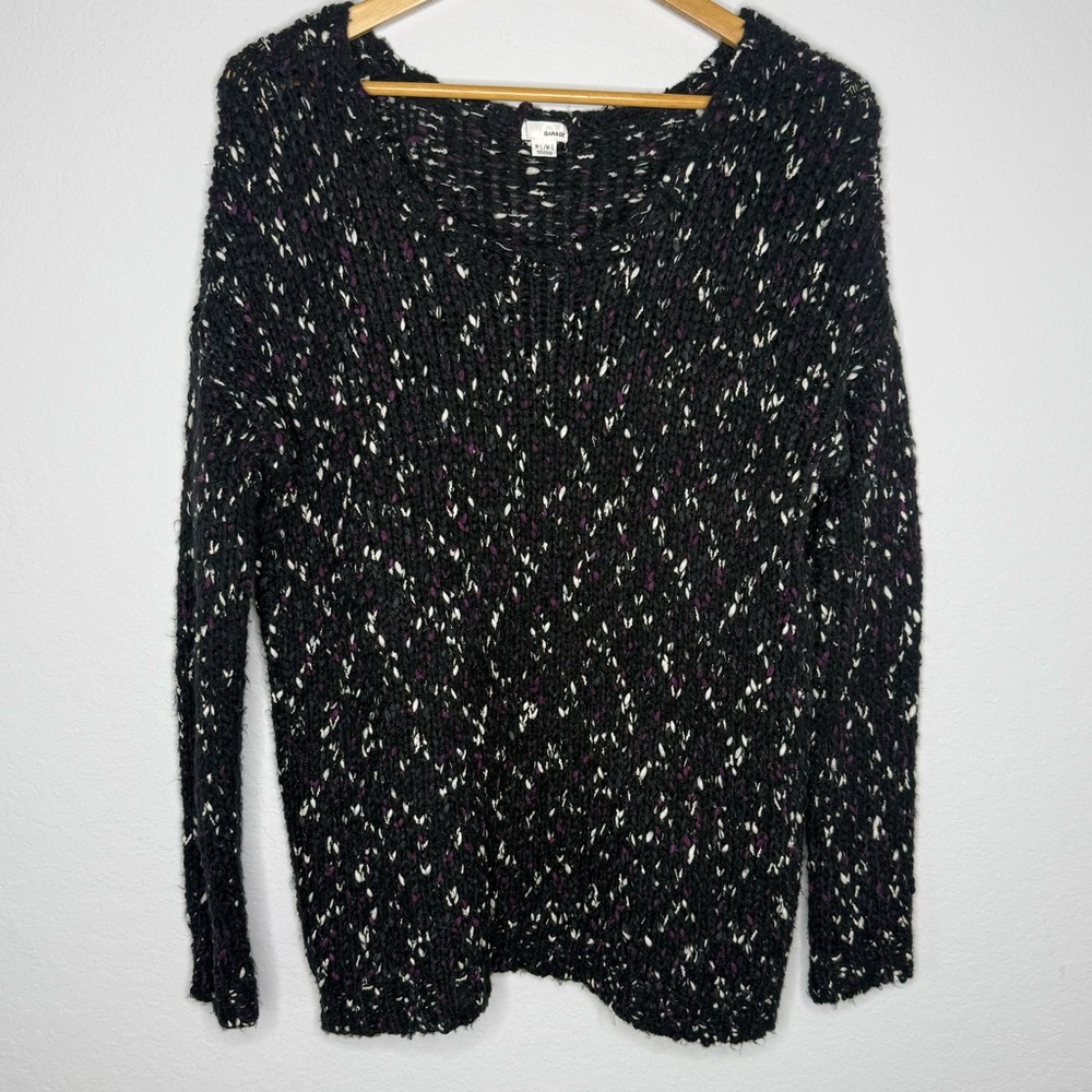 Garage Black, Purple and White Knit Sweater